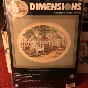 14x11, 14 count Dimensions kit. Country Retreat